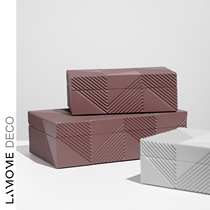 Simple modern light luxury retro gray storage decoration box model room sales office bedroom dressing table decoration decoration