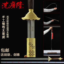 Copper coin Taiji sword according to height stainless steel sword Longquan Shen Guanglong sword standard Taiji sword not opened blade