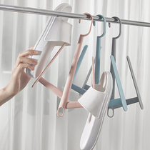 Multifunctional non-perforated high-rise balcony sun shoes artifact Sun white shoes yellow shoe rack outdoor hanging window windproof
