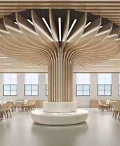 Custom metal aluminum alloy rolling arc aluminum veneer column tree decorative aluminum tree arc aluminum square ceiling background wall