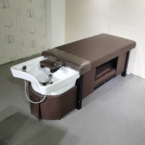 Beauty salon Thai full-lying shampoo bed High-end ceramic basin hair care spa push-back integrated flushing shampoo bed