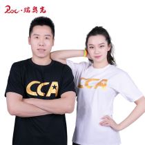 Training cotton T-shirt CCA bronzing-new black white short sleeve cheerleading sports casual breathable top