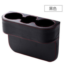 Factory direct sale car seat slit storage box beverage cup holder car chair seam leather storage box