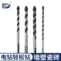 Pistol drill wall tile cement perforated concrete 6mm extended electric drill 3 glass 8 Triangle drill bit 12