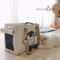 MADAMA CAT super cute penguin duck cat out bag ~ rice cake pet bag cat bag single shoulder portable
