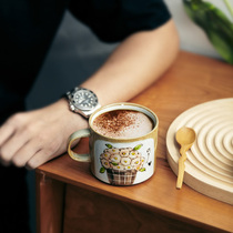 Plaything Chi Japanese Watercolor Style Plant Flower Coarse Porcelain Water Cup Mug Tea Cup ins Wind Coffee Cup Gift