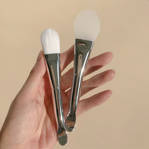  Flash and easy to use Bingbing the same mask brush DIY mask brush silicone coated mask brush silver with digging spoon
