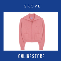 (spot) GROVE21 autumn winter new car Jingyuan Tongan polo collar double head zipped knitted sweater