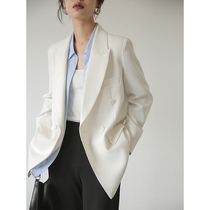 Ou Rui ◆ Temperament Porcelain White ~ Loose Casual White Small Suit Jacket Set Suit Female Spring and Autumn Thin
