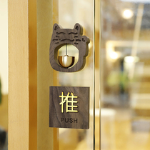 Sliding door sticker wooden creative high-end hotel glass door in and out reminder sign sign sign sign sign