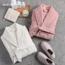 Dressing gown womens winter coral fleece bathrobe couple plus fleece thickened stretch flannel pajamas mens autumn winter spring