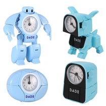  Deformed puppy big white robot cartoon children students boys and girls bedroom bedside creative electronic toy alarm clock
