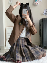St. Carter Tea West JK blazer womens original genuine Mayi Sister brown suit school supply winter suit