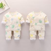  Newborn baby clothes Spring and autumn and winter split body wear quilted jacket jacket newborn cotton clothes cotton clothes baby thin cotton suit