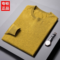 Round neck sweater mens thin solid color autumn and winter long sleeve T-shirt Autumn Sweater mens base Korean slim trend