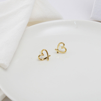 Hollowed-out Love Ear Nail Temperament Brief Lukewarm Wind Light Extravagant Advanced Sensation Small Earrings Mosquito Coil Dish Without Earthy Ear Clip