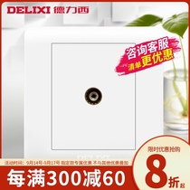 Delixi socket 86 cable CCTV socket panel home concealed digital TV TV socket White