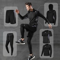  Fitness clothes mens tights gym new step-drying basketball sports suit training clothes summer five or six-piece set