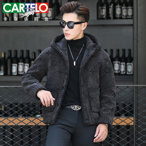 Kadile crocodile new cashmere men hooded fur leather jacket fur jacket fur mens coat tide