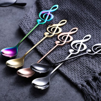 Stainless steel spoon music symbol creative coffee mixing spoon 304 stainless steel spoon cute Net Red fresh spoon