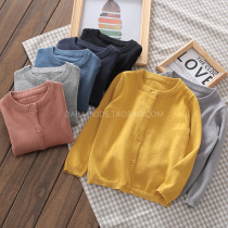Ouni pure cotton open shirt color series 100 hitch autumn winter new childrens clothes pure cotton knit sweater boy child baby
