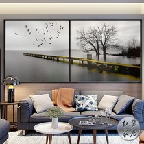 Creative Art Landscape Painting Glass Cling Film Living-room Bedroom Bathroom push-pull moving door static adhesive frosted stickers