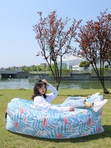 Music festival inflatable sofa ins lazy outdoor waterproof single air bed camping Net red creative personality small single
