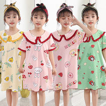 Girls Night Dress Summer Girls Short Sleeve Cute Princess Skirt Thin Little girl Baby Cartoon pajamas Home clothes