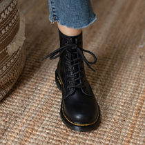 Genuine leather handsome air summer thin Martin boots female Inron spring autumn single boot eight-hole six holes short boots big code 40-43
