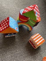 Export tail goods Anpanman cloth cube cloth building block toys irregularly stacked high