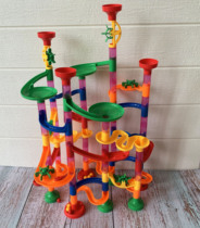 Exit childrens ball slide track marble toy game space pipe building block puzzle assembly assembly