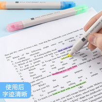 Japan KOKUYO KOKUYO WILL series double-headed highlighter plaid impression marker two-color student marker color candy color rough stroke key set Silver-light pen hand account stationery