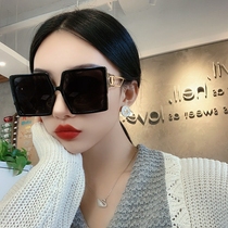  Korean version of ins tide 2021 net celebrity big frame polarized sunglasses womens square big frame big face glasses thin sunglasses