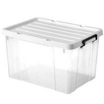 Thickened transparent plastic storage box extra-large clothes quilt toy storage box finishing box storage box three-piece set