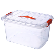 Portable household transparent plastic storage box Clothes toy plastic finishing box Large medium and small storage box storage box