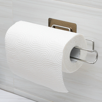 Stainless steel kitchen roll paper holder suction cup tissue rack non-punching creative toilet multifunctional tissue rack wall-mounted