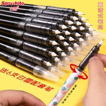 Snow white direct liquid ball-walking pen needle tube type replacement core 0 38 refill quick drying 0 5mm black carbon student examination with X88 matching red large capacity replacement ink bag