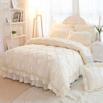 Eurostyle pure cotton 100 whole cotton upscale princess wind bed four sets 1 8m bed double man bed dress net red bed product 4