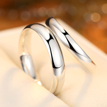 999 sterling silver couple ring female male fashion personality ins tide tail ring simple index finger pair ring ck small element Ring Ring