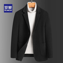 Luo Meng autumn and winter wool double-sided suit mens slim suit no cashmere wool coat mens woolen coat