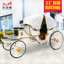 Deposit European fashion double-row double-canopy sightseeing carriage horse-drawn section can be changed to electric sightseeing film and television props