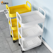 Kitchen shelf floor multi-layer trolley movable vegetable basket shelf storage rack storage rack supplies