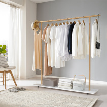 Coat rack Mobile floor-to-floor solid wood bedroom simple living room porch hangers office horizontal bar clothes storage rack