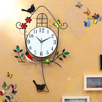 Bird clock clock living room personality creative ornaments simple decoration home fashion quartz clock clock without punching