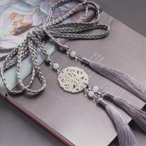 Original ancient style Hanfu Palace Silk Super Immortal Round Neck Robe Waist Rope Ming Dao Robe Belt Fringed Jade Pendant Forbidden Waist Pendant