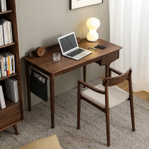 Mu Mu furniture corner desk Black walnut cherry wood desk Household solid wood writing desk ins computer desk