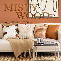 ins Wind orange Nordic light luxury leather pillowcase premium sofa living room pillow bedside cushion orange chingdagel