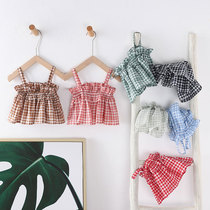 Aikeshu summer thin girls camisole outside wearing Foreign princess baby baby top skirt childrens vest