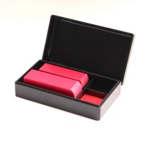 Name stamp box Financial accounting private stamp box Cashier personal name Square box combination with red stamp pad Seal box