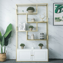 Wall storage Net red bookcase solid wood large living room floor corner storage bookshelf light luxury open display cabinet two doors